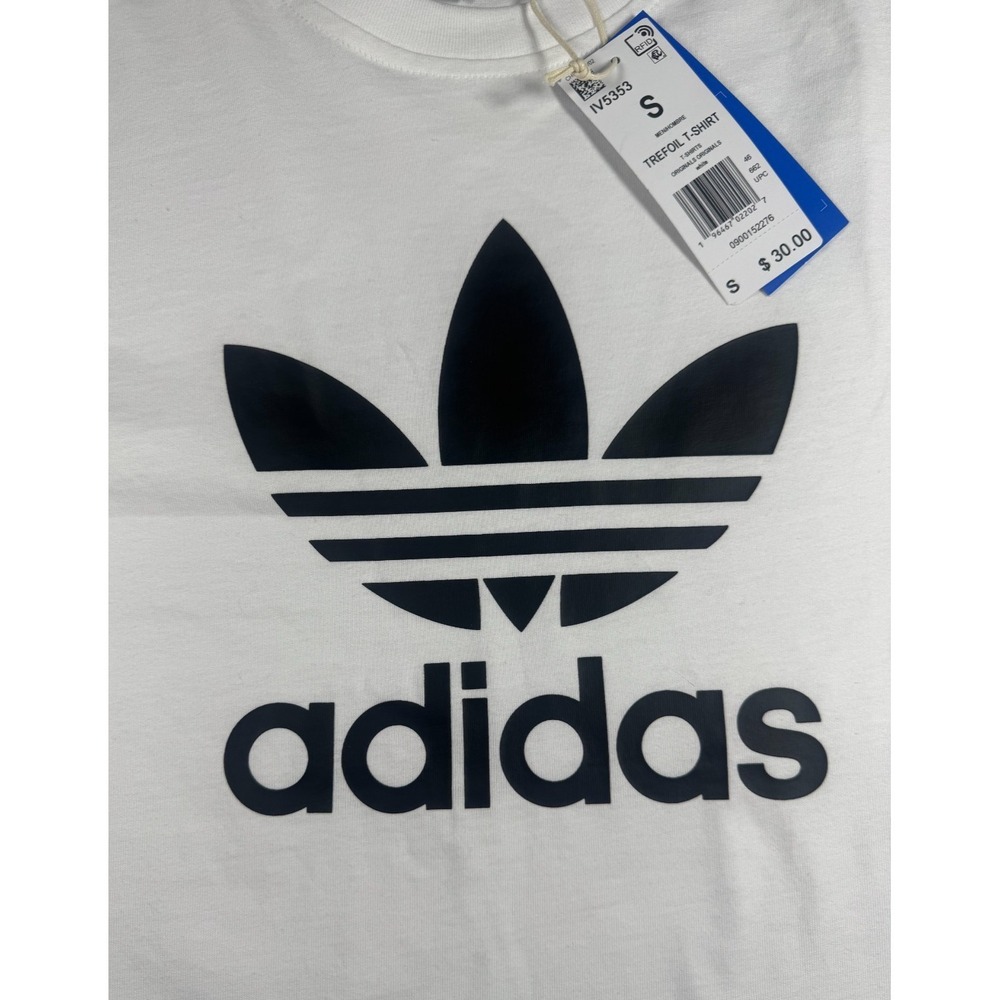 NWT Adidas Classic Originals Trefoil Men's White Black T-Shirt Sz S IV5353